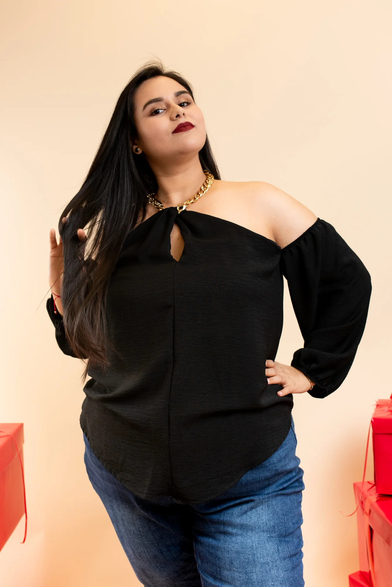 Blusa off the shoulder cadena - Imagen 7