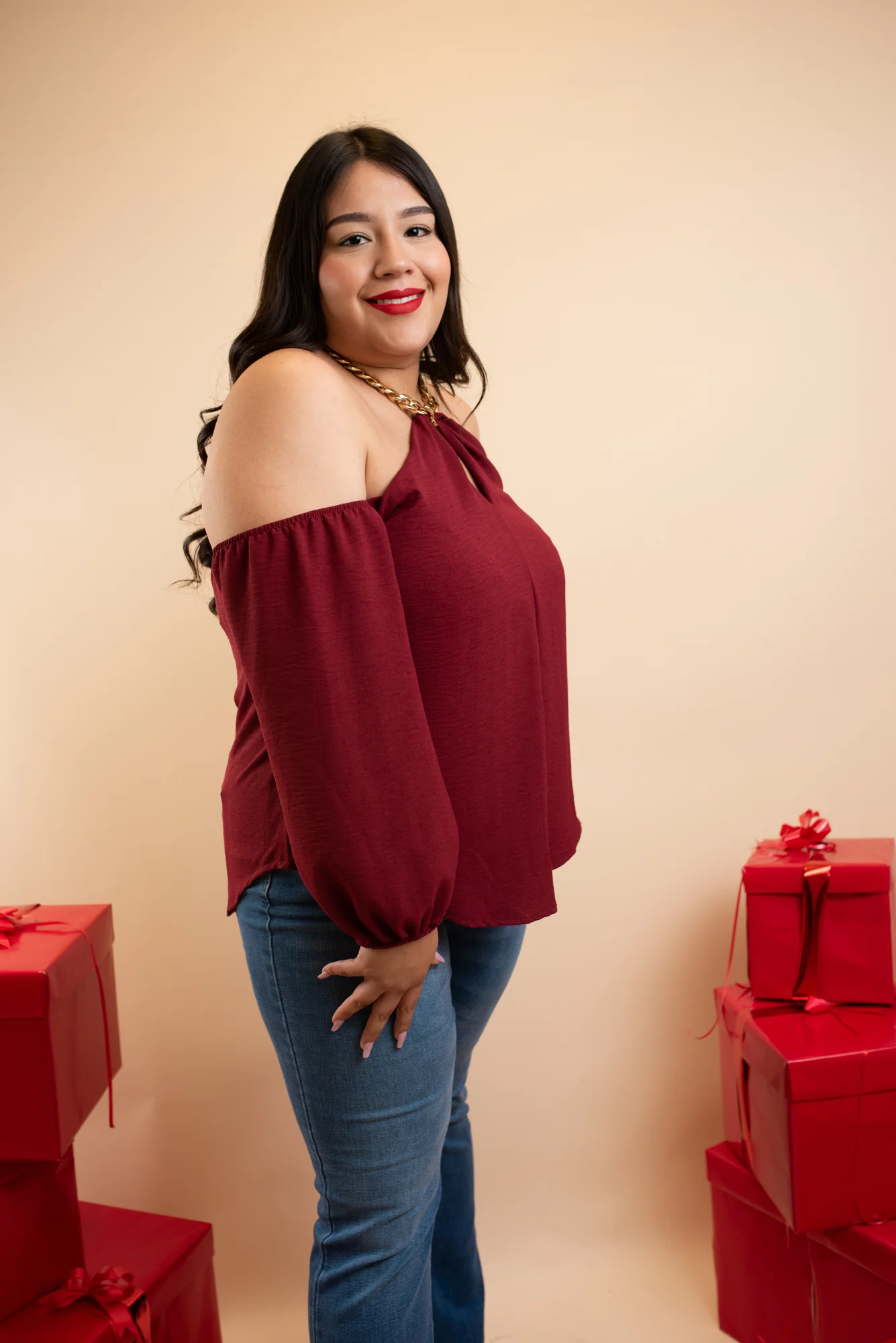 Blusa off the shoulder cadena - Imagen 3