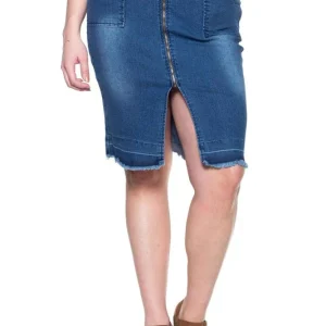 Falda de Mezclilla Larga con Cierre