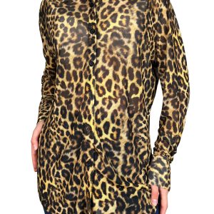 Blusa Animal Print Traslúcida