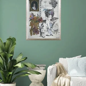 Canvas Impresa El Perro El Gato Y Las Flores