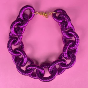 Collar Eslabón Morado Metallic