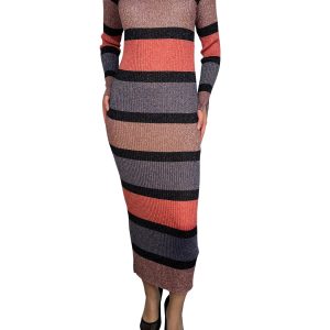 Vestido Viscosa Fibras Metalizadas