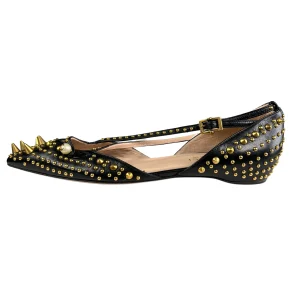 Flats Unia Tachas Cuero