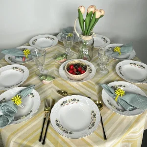 Set 11 Platos con Borde de Oro