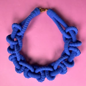 Collar Trenzado Azul M