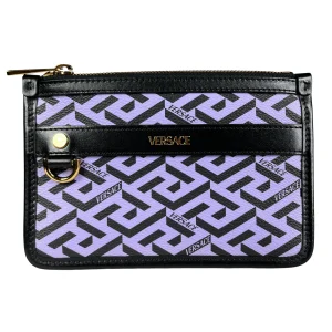 Clutch Coated Canvas Greca Signature