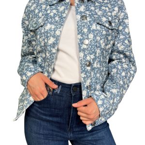 Chaqueta Denim Flores