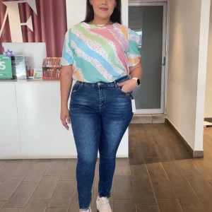 Jeans Skinny Tiro Alto