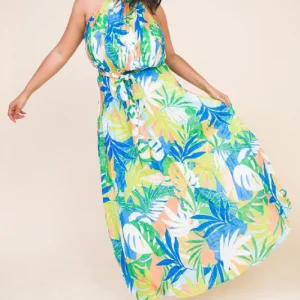 MAXI Vestido con estampado tropical