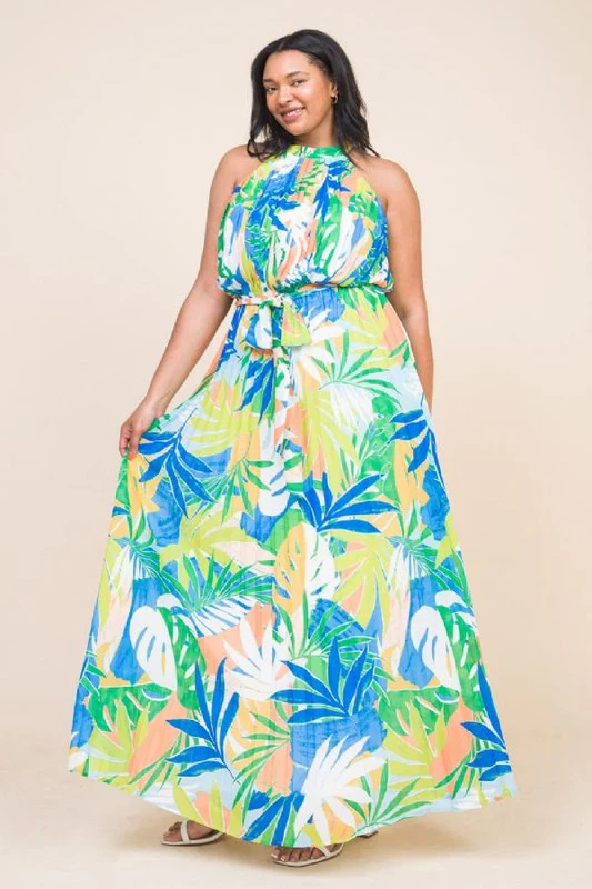 MAXI Vestido con estampado tropical - Imagen 4