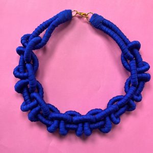 Collar Trenzado Azul Eléctrico S