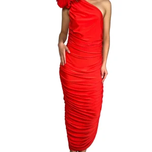 Vestido Asimétrico Fruncido Laterales