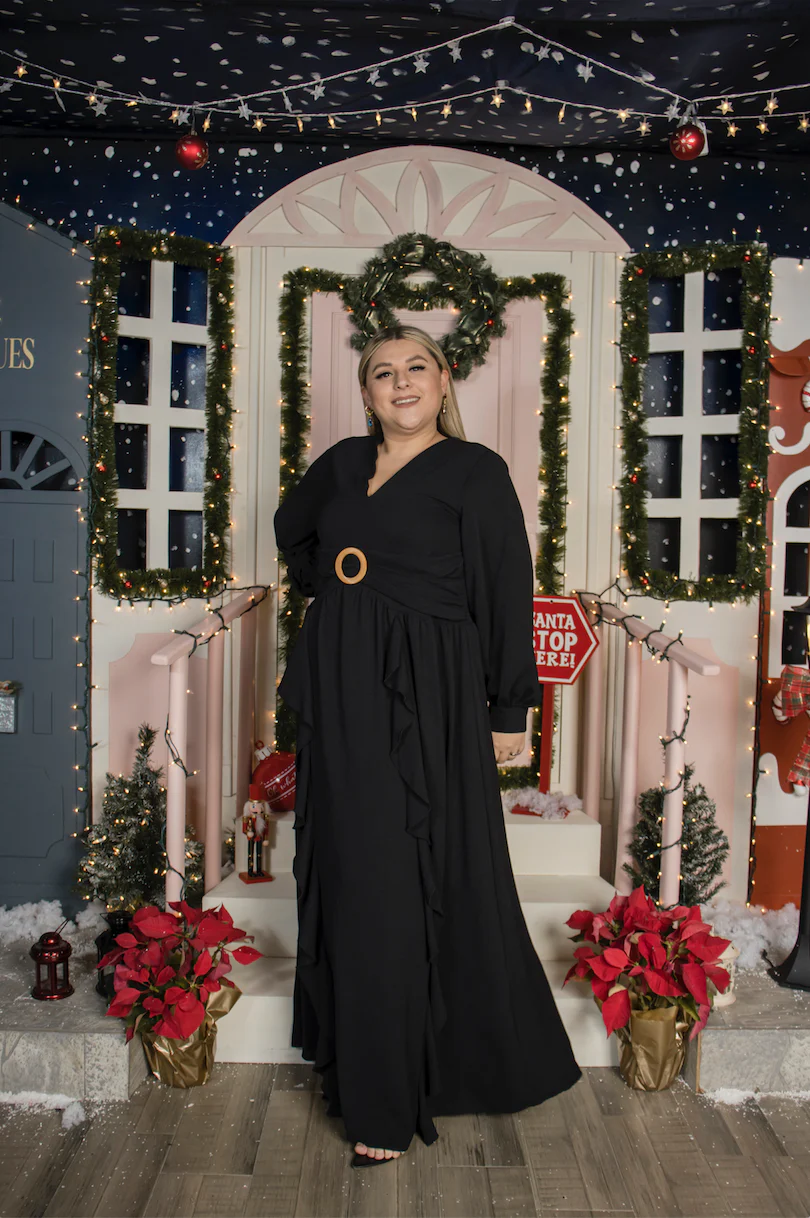 Maxi vestido de fiesta asimétrico - Imagen 3