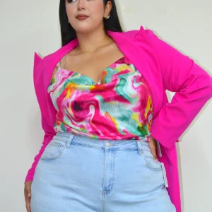 Blusa de tirantes estampada  stretch