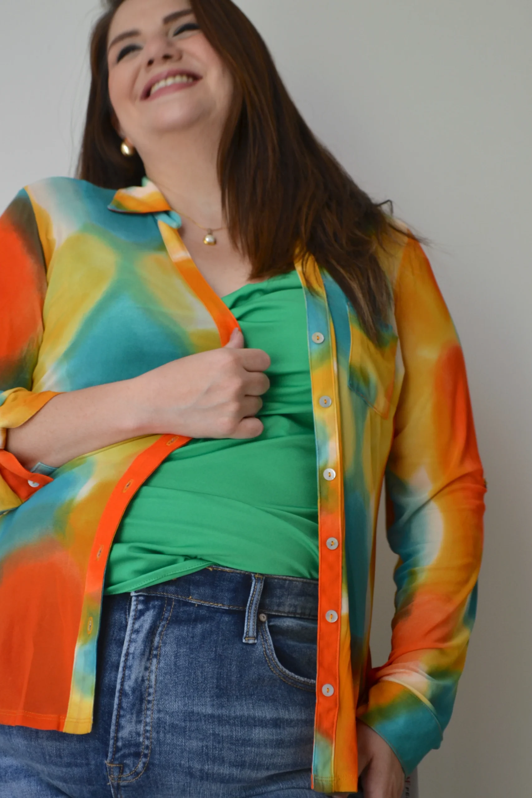 Blusa de tirantes satinada stretch - Imagen 4