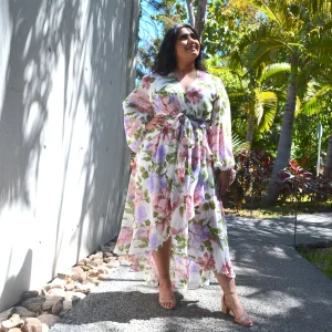 Vestido Largo Con Laso Asimetrico