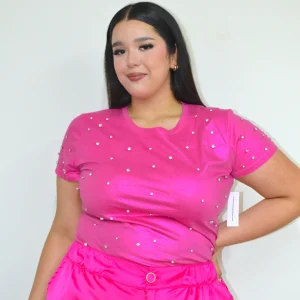 Camiseta con Aplicación Brillos