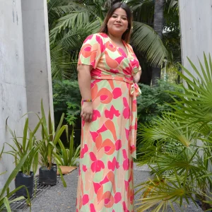 Maxi vestido de fiesta estampado