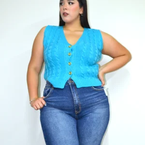 Chaleco tejido con botones