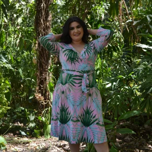 Vestido Midi Estampado Con Lazo