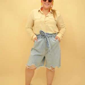 Short mezclilla Paperbag