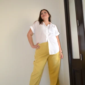 Pantalon vestir recto con costura