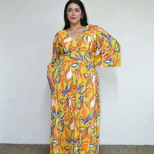 Maxi vestido de fiesta estampado