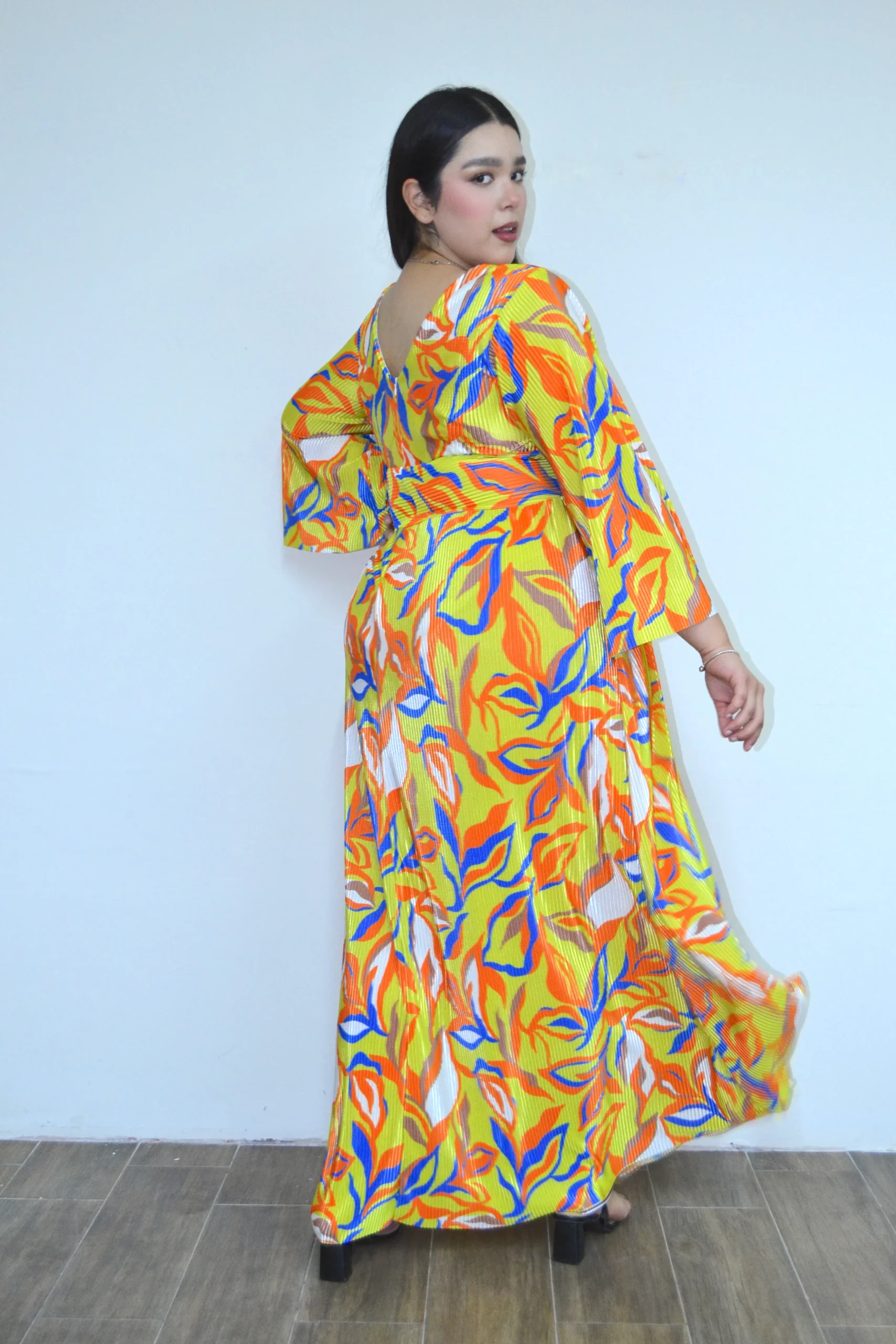 Maxi vestido de fiesta estampado - Imagen 5