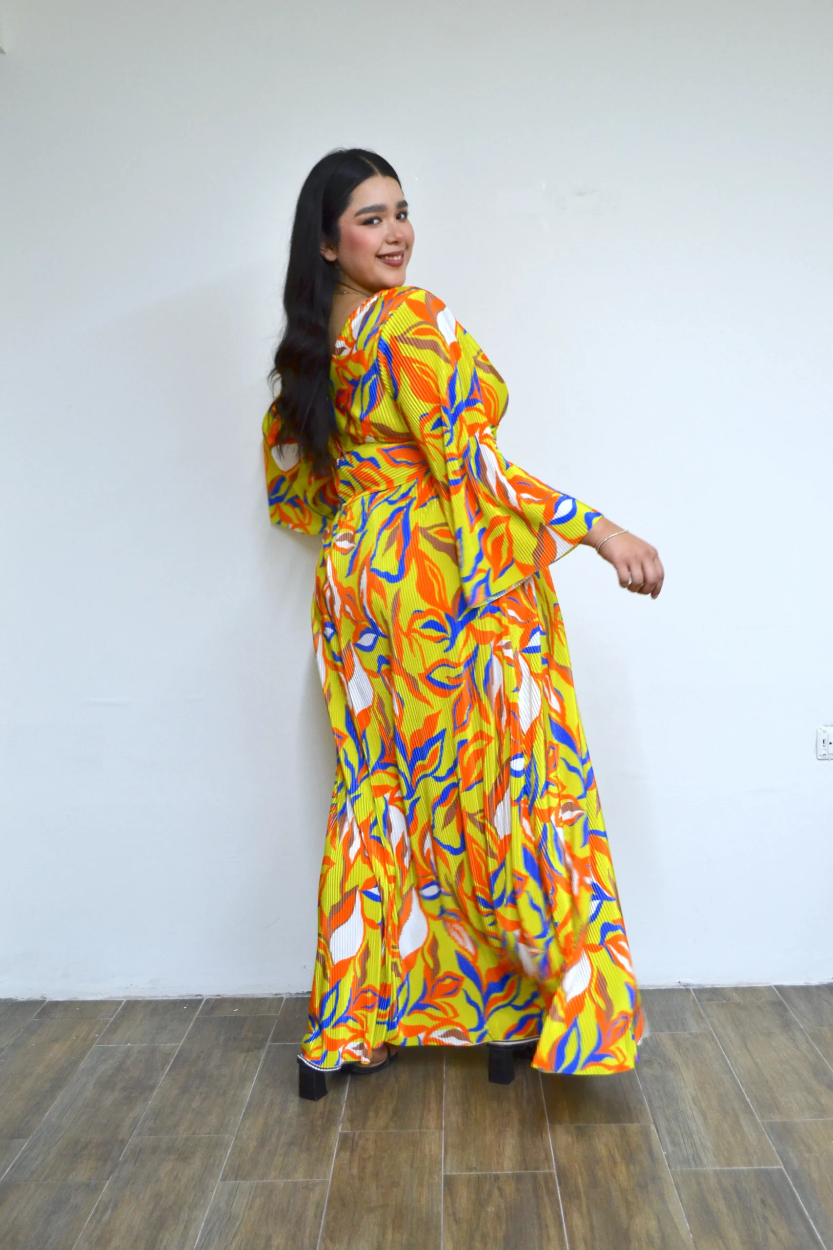 Maxi vestido de fiesta estampado - Imagen 4