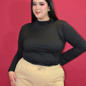 Blusa manga larga cuello alto