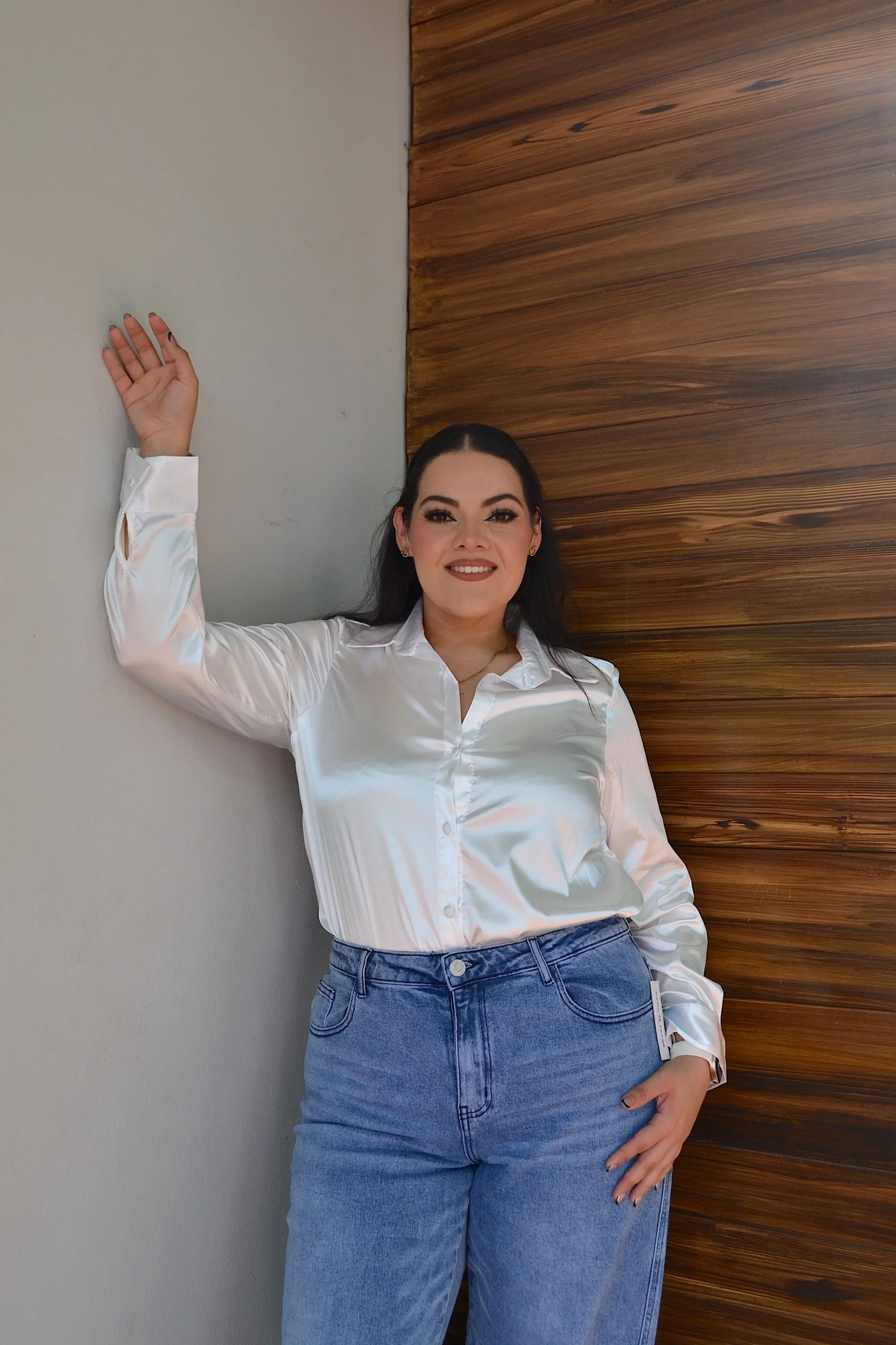 Blusa Camisera en Satin