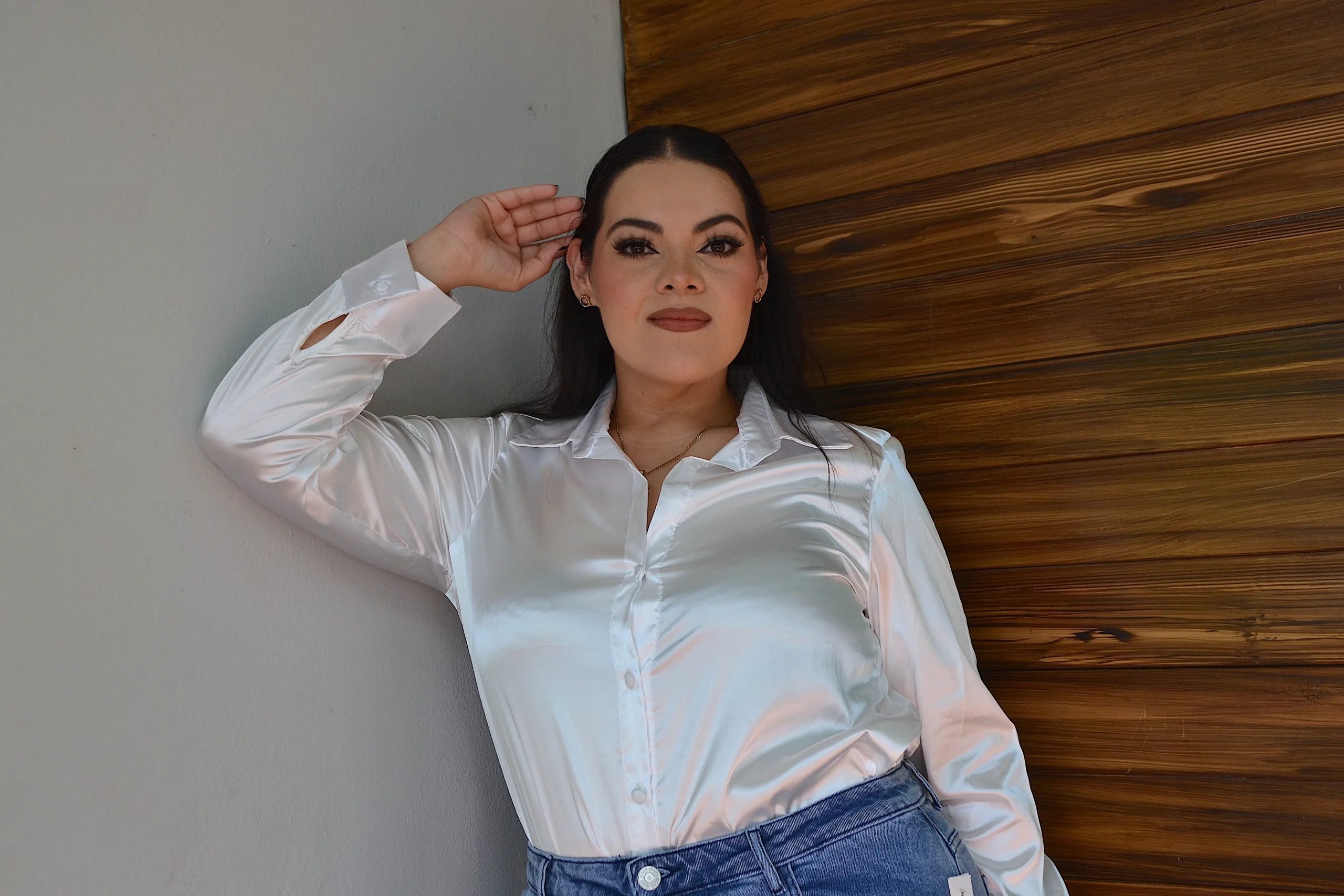 Blusa Camisera en Satin - Imagen 4