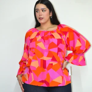 Blusa estampada manga campana