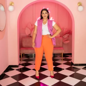 Pantalon de vestir skinny boton marmol