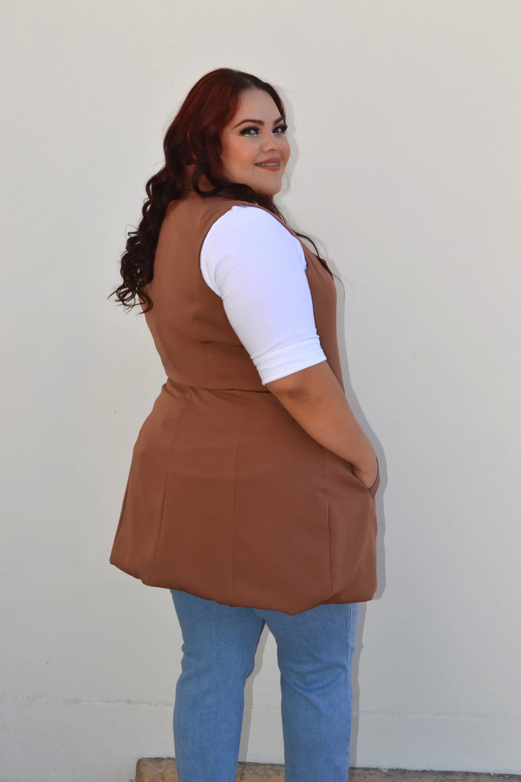 Chaleco de vestir largo con botones - Imagen 9