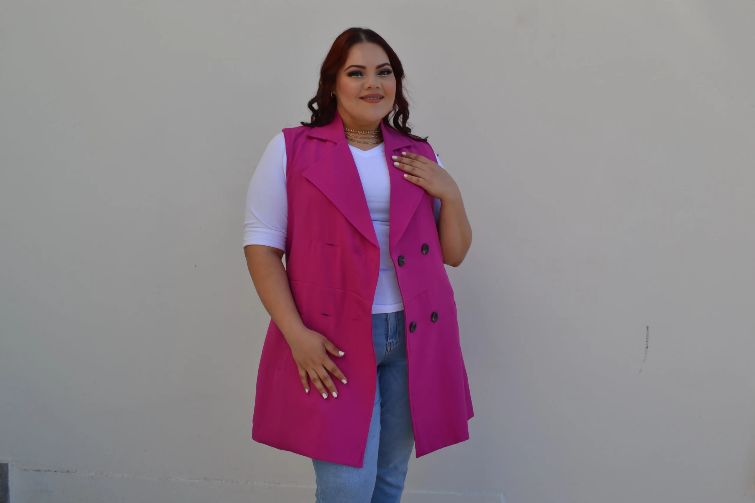 Chaleco de vestir largo con botones - Imagen 9