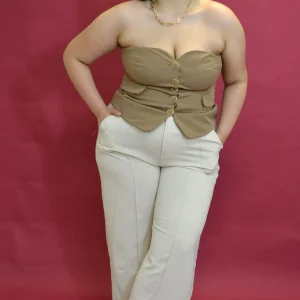 Pantalón Moda Corte Wide Con Laso