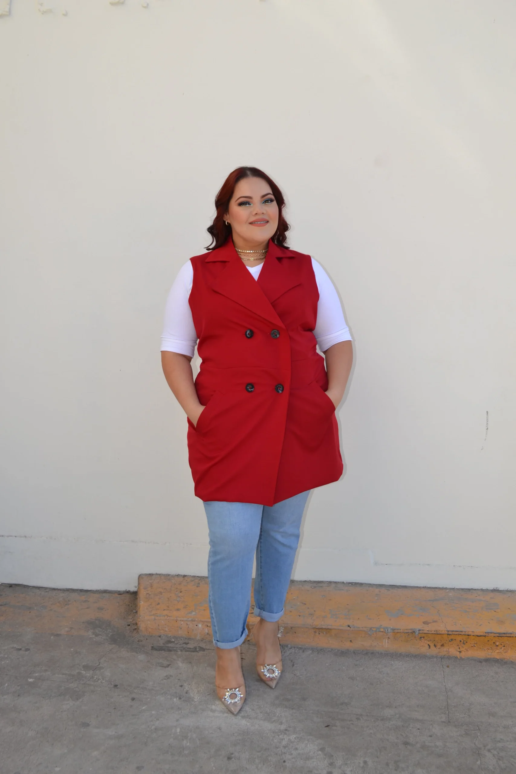 Chaleco de vestir largo con botones - Imagen 6