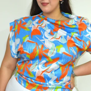 Blusa estampada brillosa