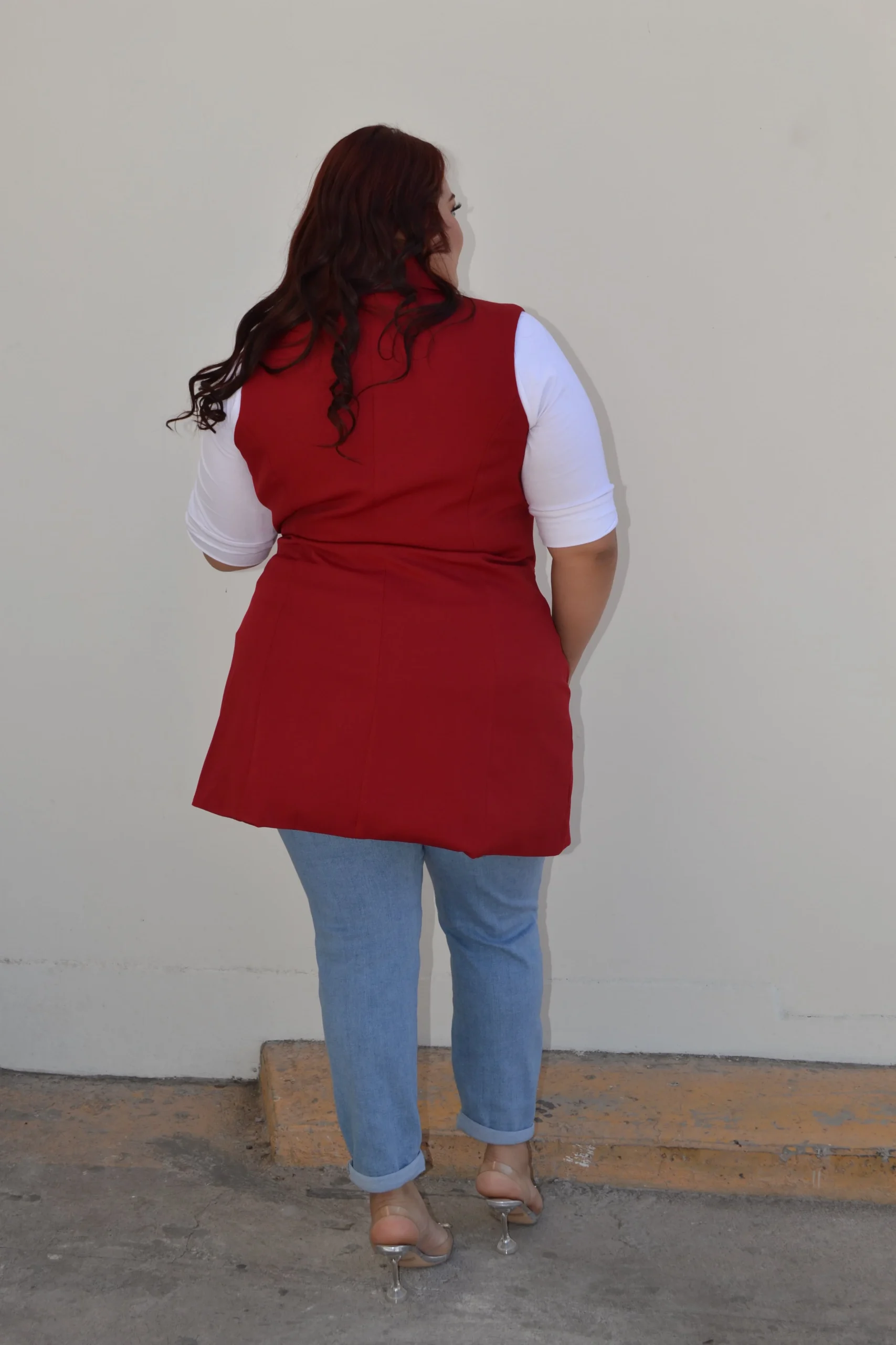 Chaleco de vestir largo con botones - Imagen 7