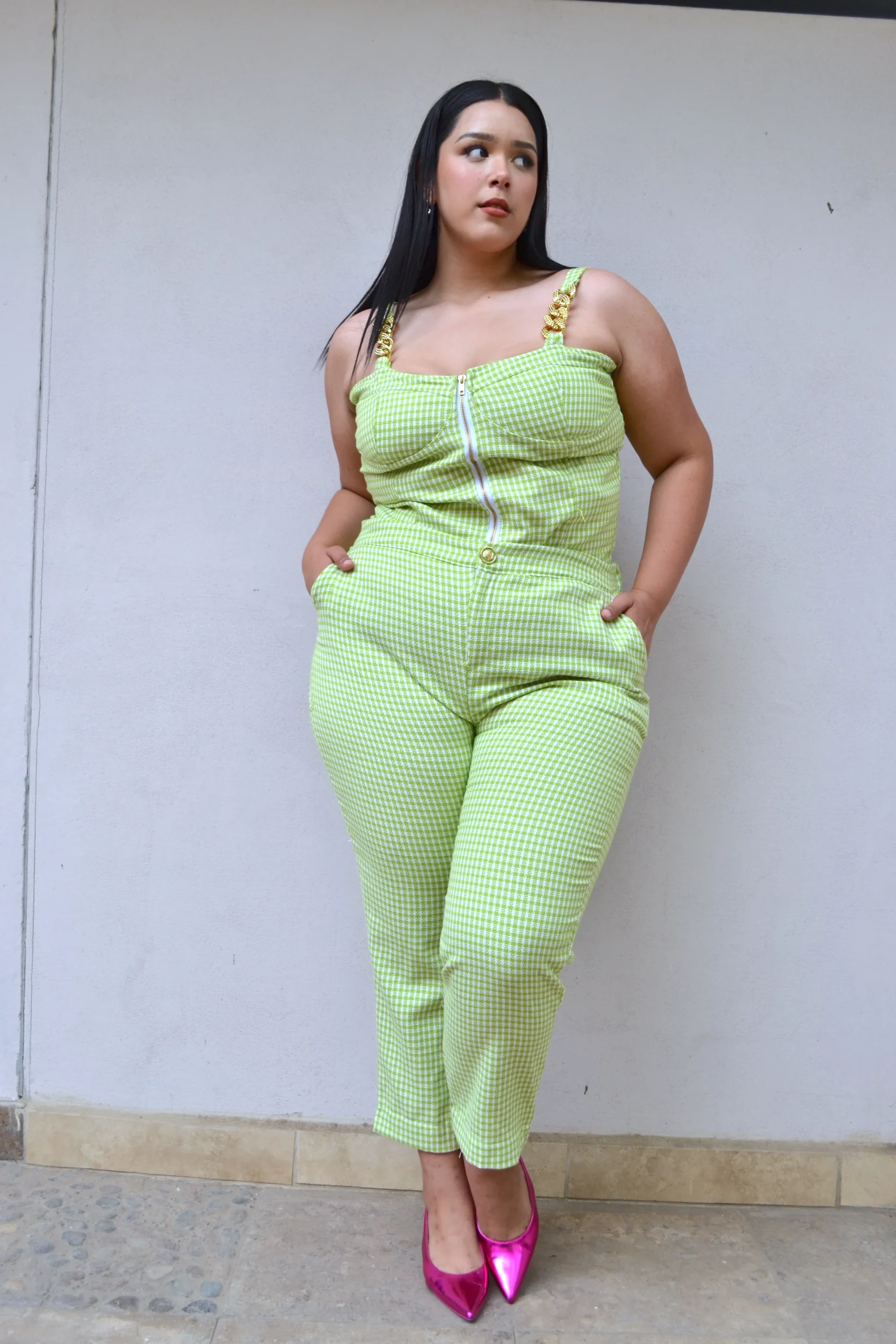 Set de blusa corset y pantalón estampado