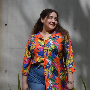 Blusa camisera estampada