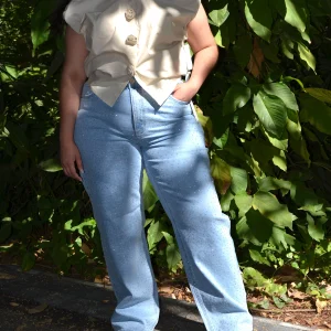 Jeans Wide Con Aplicaciones