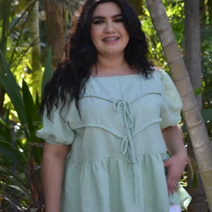 Blusa Manga Abullonada Con Moños