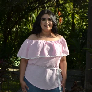 Blusa A Los Hombros Con Lazo