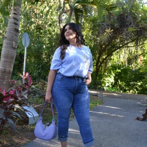 Jeans Mezclilla Tipo Capri Con Dobles