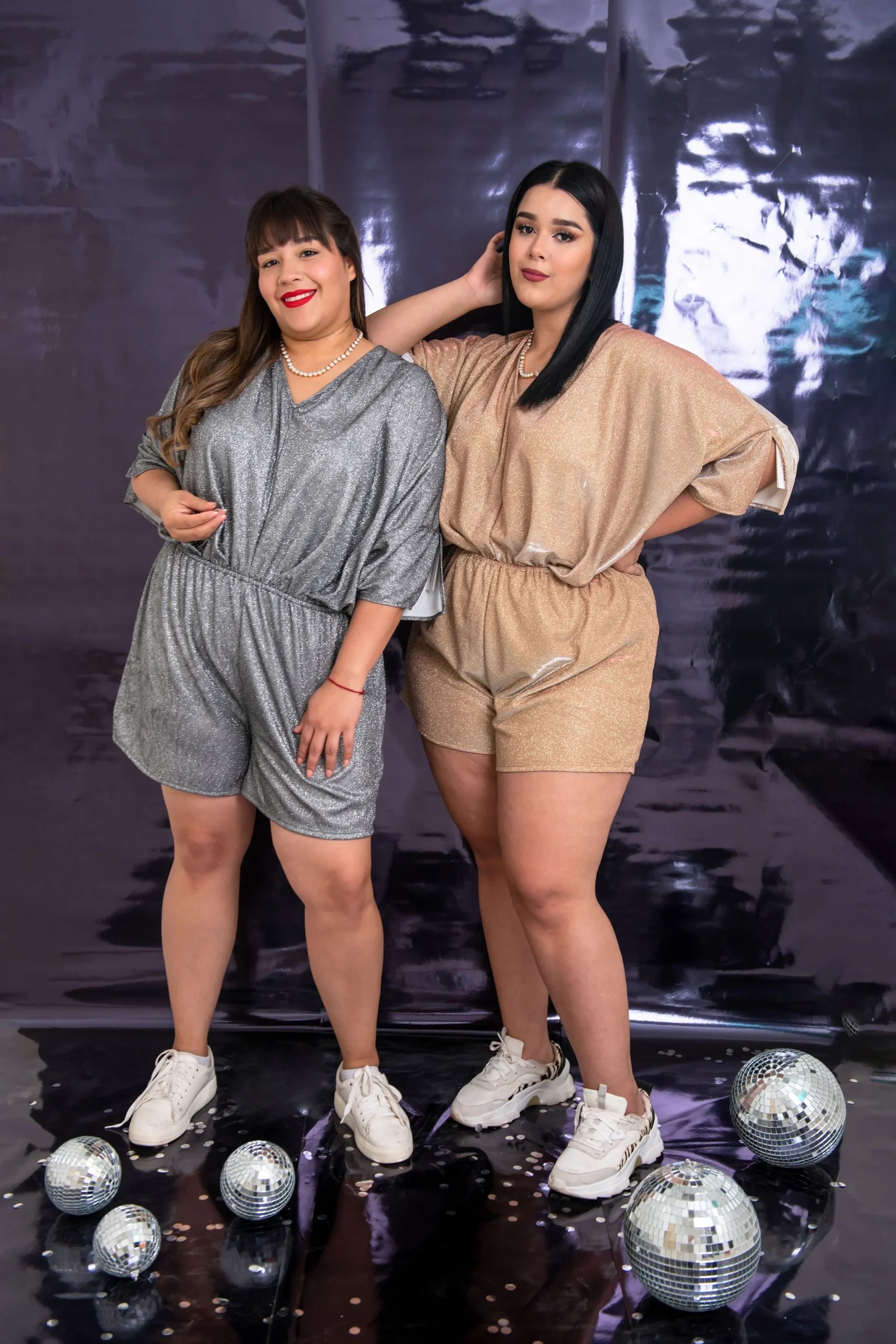 Jumper de short tela brillosa - Imagen 4