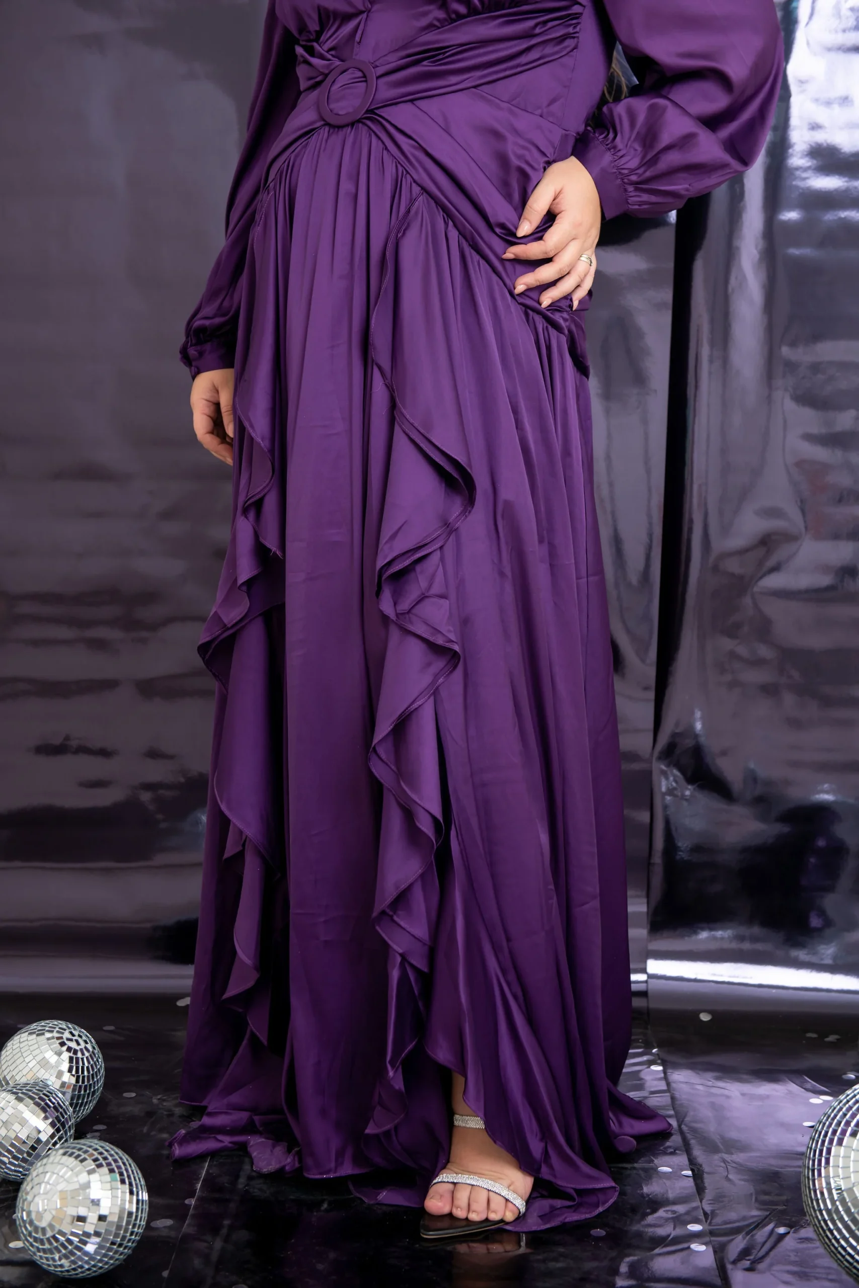 Maxi vestido de fiesta satin - Imagen 4