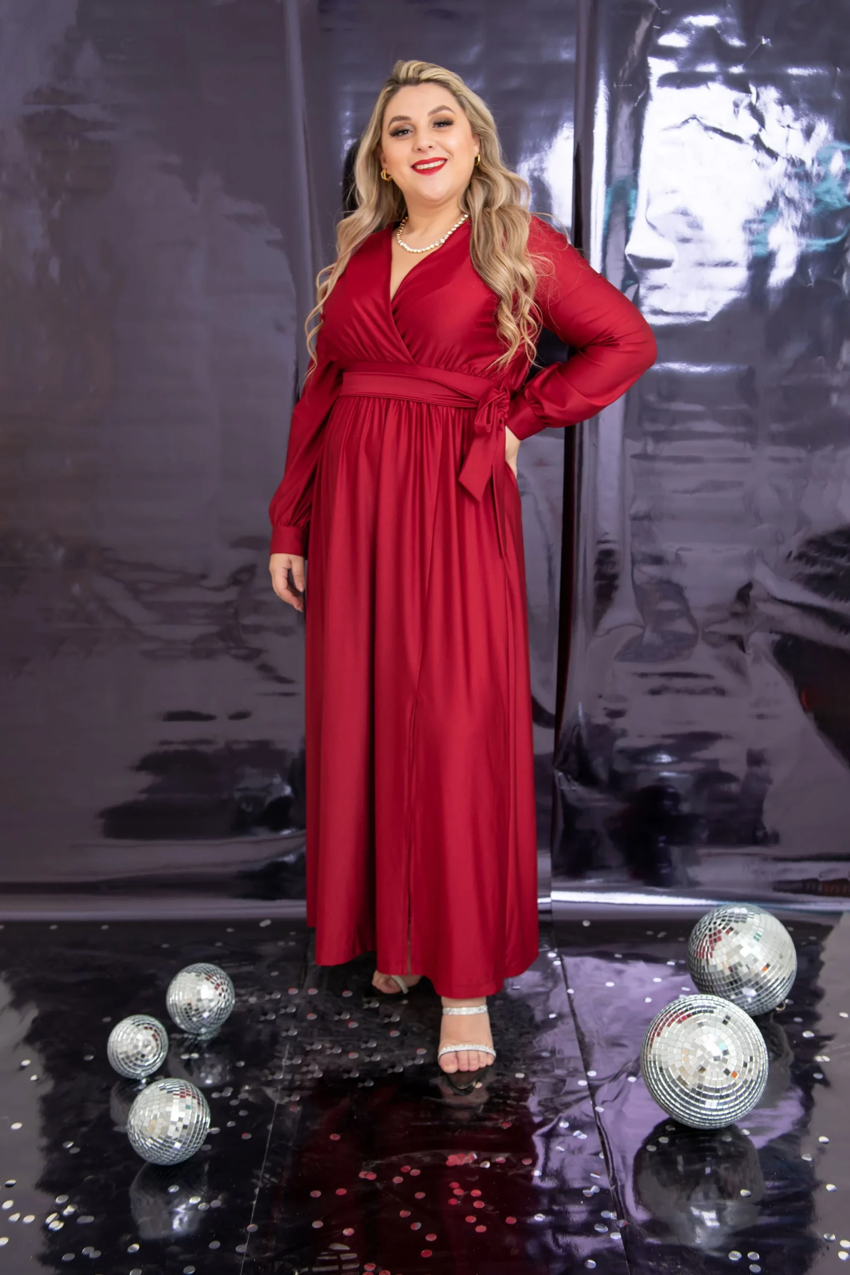 Maxi vestido de fiesta manga larga - Imagen 6